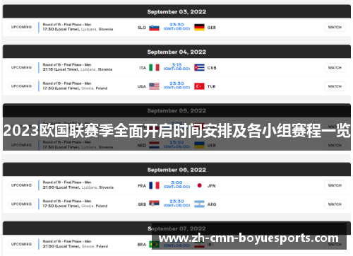 2023欧国联赛季全面开启时间安排及各小组赛程一览 2023欧国联赛季全面开启时间安排及各小组赛程一览
