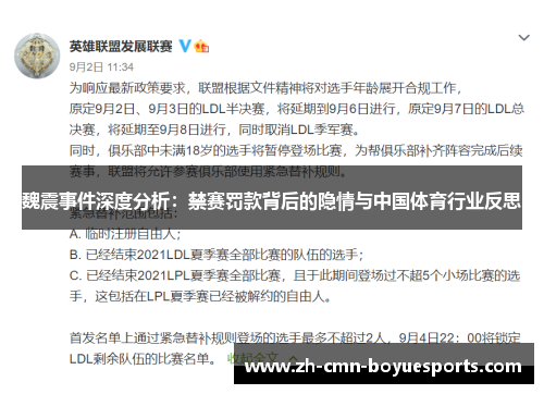 魏震事件深度分析:禁赛罚款背后的隐情与中国体育行业反思 魏震事件深度分析:禁赛罚款背后的隐情与中国体育行业反思